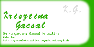 krisztina gacsal business card